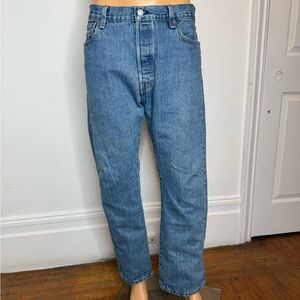 Levis 501 Original Fit Mens Jeans Medium Wash Blue Straight Leg W36 L30